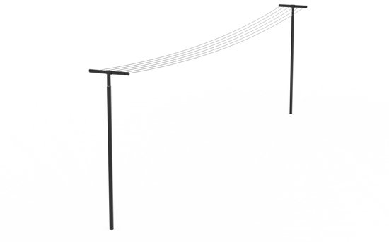 Brabantia HangOut Waslijn – met Palen – 50 mètres – Black