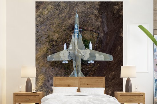 Avion de chasse aux couleurs camouflage d&rsquo;en haut 180×220 cm