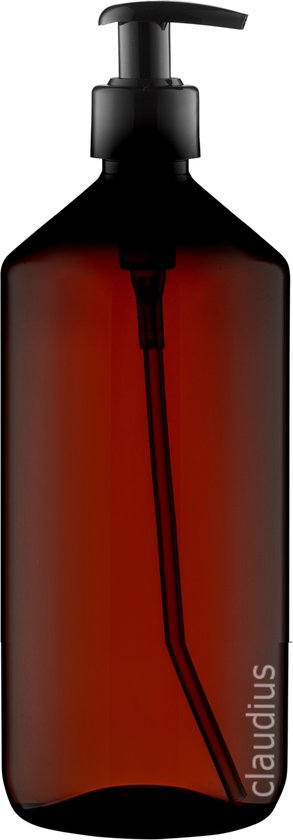 Bouteilles en plastique vides 1 litre – 10 pièces – PET Brown 28 rechargeables – avec pompe noire – vides