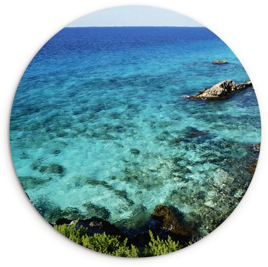 Eau bleue claire à l&rsquo;île d&rsquo; Isla Mujeres Assiette en plastique cercle mural ⌀ 120 cm – impression photo sur cercle mural / cercle vivant (décoration murale)