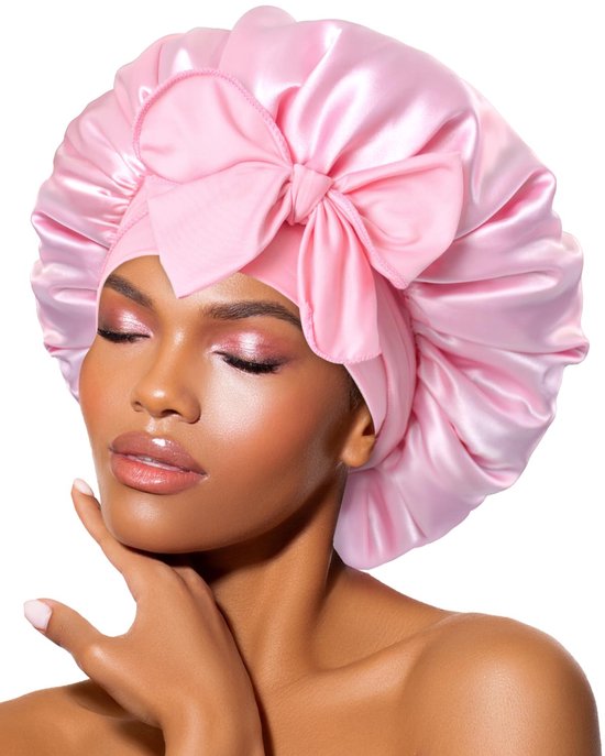 Bonnet de nuit ajustable pour femme/homme – Protection Cheveux pour Cheveux bouclés et longs – Pour le Soins capillaires – Bonnet de nuit – Zwart – Taille M – 1 pièce