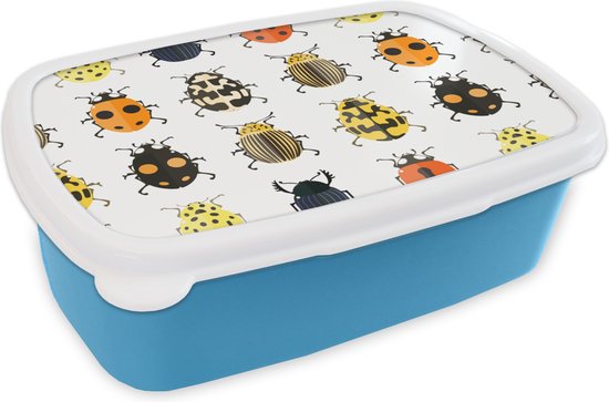 Boîte à lunch Blauw – Boîte à lunch – Boîte à pain – Scarabée – Insectes – Design – 18x12x6 cm – Enfants – Garçon – Cadeau Sinterklaas – Distribution de cadeaux pour enfants – Cadeaux chaussures Sinterklaas