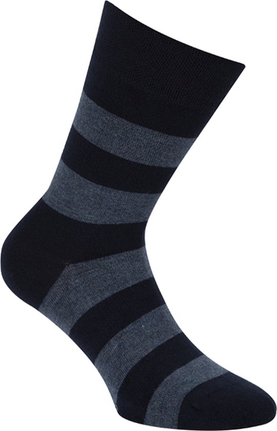 Chaussettes en Bamboe rayées 3-Pack – Marine – taille 35-38 – Chaussettes en Bamboe soignées pour pieds frais et secs – Femmes / Hommes