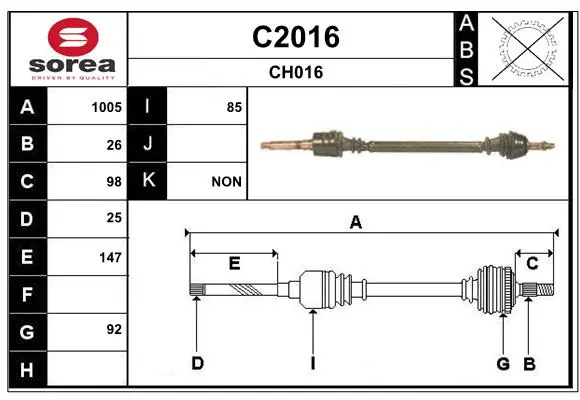 Arbre de transmission SNRA C2016