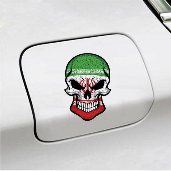 Autocollant pour pare-chocs – 15×10 – Skull Flag Iran