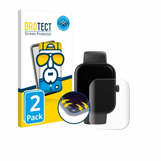 BROTECT – Protection d&rsquo;écran pour Hama Smartwatch 5000 – Film de protection transparent à couverture complète – (2 pièces)