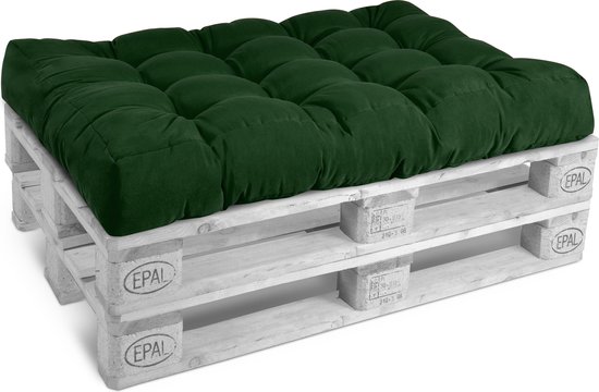 Beautissu de palette Beautissu Eco Style – Coussin d&rsquo;assise 120×80 cm pour canapé-palette – kussen vert foncé – Coussins de palette en qualité coussin de matelas