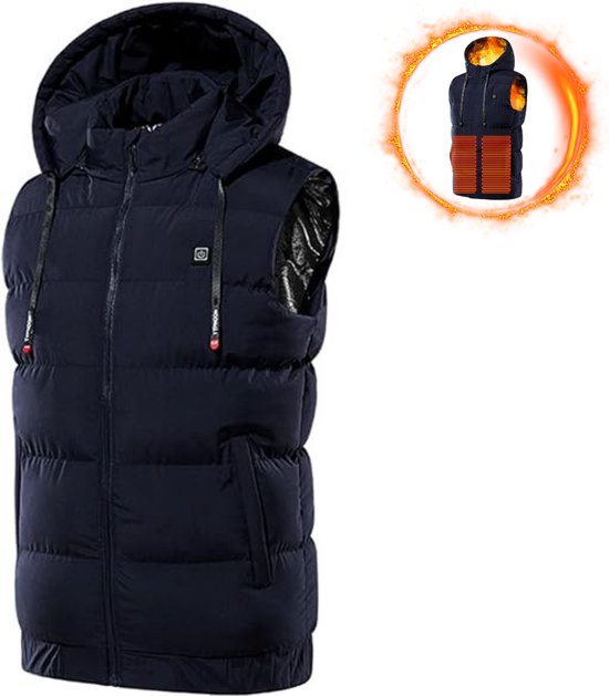 Bodywarmer Chauffant – Gilet Chauffant – Bodywarmer Water – Déperlant – Confortable – Rechargeable – Homme – Taille S – Blauw