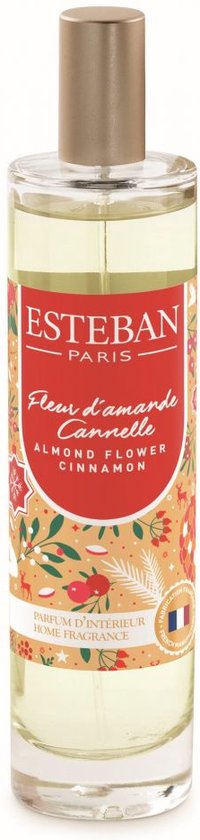 Esteban – Edition Limited Noël – Spray d&rsquo;ambiance – Fleur d&rsquo;Amande Cannelle – Parfum floral épicé. – 50 ml