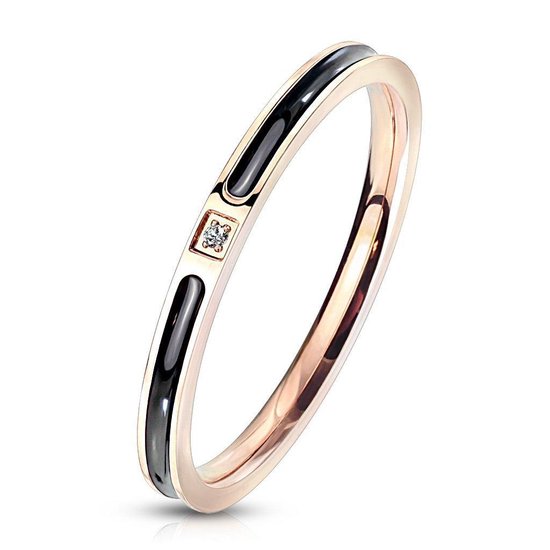 Bague Dames – Bagues Dames – Bagues Femme – Couleur Or Rose – Bague – Bagues – Bijoux Femme – Avec Pierre Minimaliste – Nami