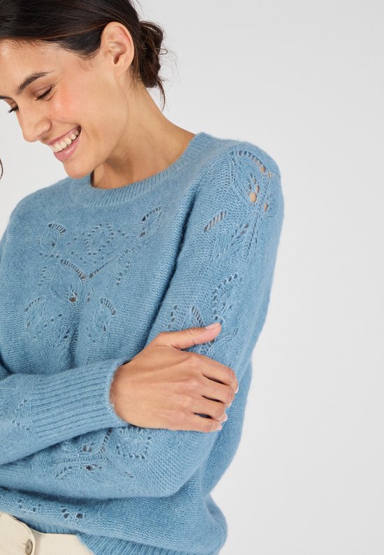 Damart – Pull en mélange laine et alpaga – Femme – Blauw – S