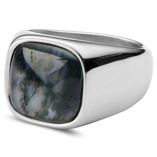 Bague avec pierre d&rsquo;agate mousse Len Gravel