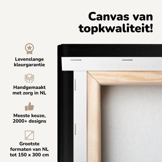 Carte Peinture sur Toile – Spijkenisse – Zwart – 140×90 cm – Décoration murale