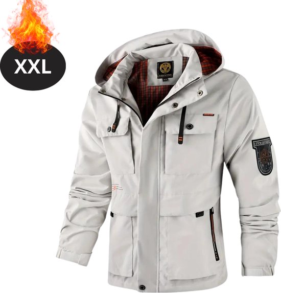 Bovista Windcoat For Men – Parka – Printemps & Automne – Veste – Adulte – Coupe-vent – Coupe-vent – Plein air – Wit – Taille XXL