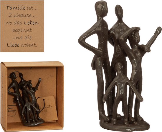 Decopatent® Statue Sculpture Famille – Famille – Sculpture de Métal – Sculptures Design – Moments de Life – En Coffret Cadeau