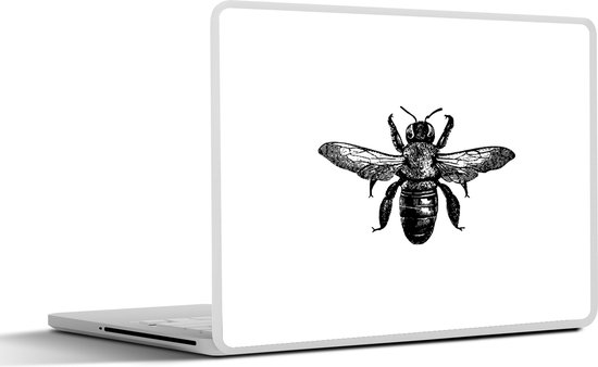 Autocollant pour ordinateur portable – 17,3 pouces – Abeille – Insecte – Vintage – Zwart et blanc – 40x30cm – Autocollants pour ordinateur portable – Peau pour ordinateur portable – Couverture