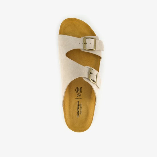 Chaussons homme Hush Puppies en daim beige – Pointure 45 – Confort Extra – Mousse à mémoire de forme