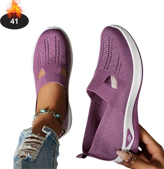 Chaussures pour femmes Livano Femme – Baskets pour femmes – Confortables – Slippers – Décontractées – Adulte – Violet – Pointure 41