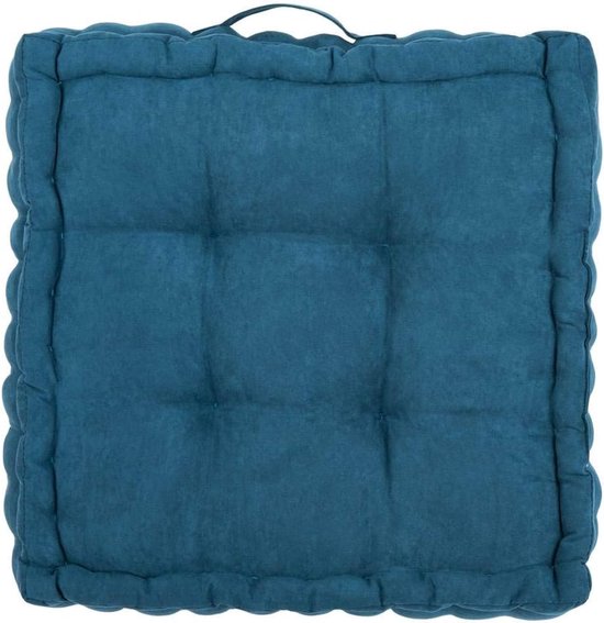 Coussin de sol – Coussin d&rsquo;assise – Soutien et Comfort – Coton PP – Coussin d&rsquo;intérieur – Coussins de salon – Coussin d&rsquo;assise carré pour Chaises – Convient à une utilisation intérieure et extérieure – 42 x 42 cm – Blauw