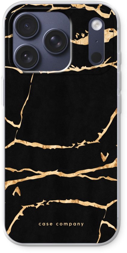 Étui Case Company® pour iPhone 17 Pro – Marbre doré – Coque souple – Protection intégrale et protection des bords de l&rsquo;écran