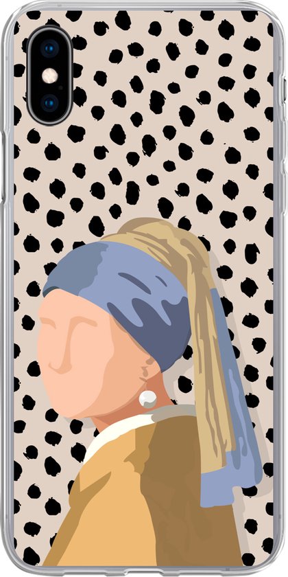 Coque iPhone Xs – Pastel – Fille à la perle – Pois – Maîtres anciens – Coque en Siliconen pour téléphone