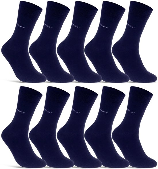 Chaussettes sans pression | Sans bord de pincement | Sans couture | Merk: Naft | Couleur: bleu foncé | Taille : 35 à 50 | 12 paires