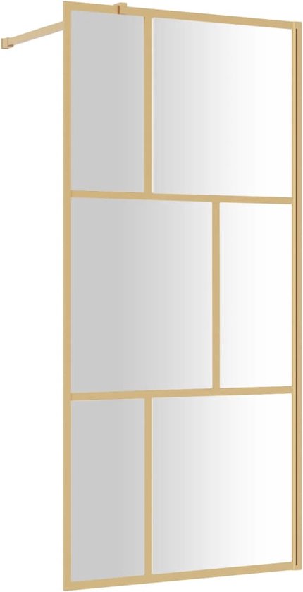 Cabine de douche à l&rsquo;italienne vidaXL – 90 x 195 cm – Verres ESG – Doré