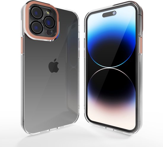 Coverzs adapté à Apple iPhone 12 Pro coque transparente pour appareil photo – rose