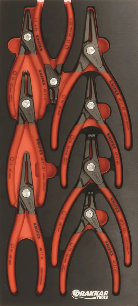 KNIPEX – Module mousse finition metal 8 pinces circlips – 09729