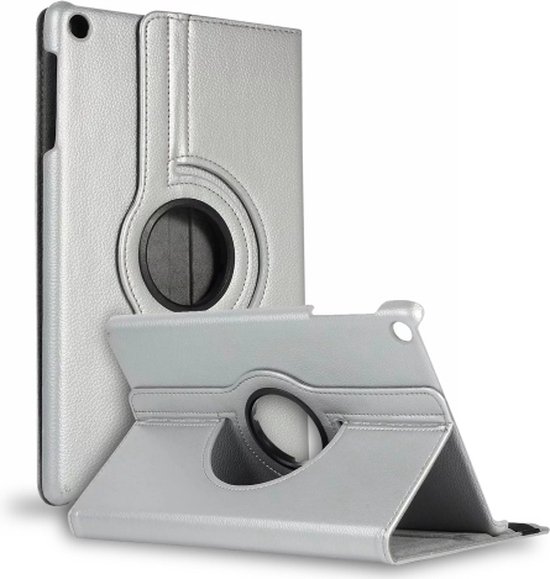 Étui rotatif – Étui rotatif pour tablette – Étui Multi -supports Convient pour : Samsung Galaxy Tab A7 Lite – T220 / T225 8,7 pouces – Argent
