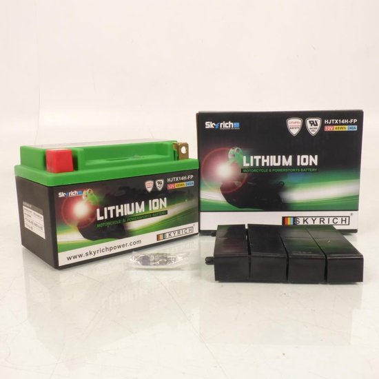 Batterie Lithium Skyrich pour Moto Husqvarna 410 TE 2000 à 2001 YTX14-BS / HJTX14H-FP / 12V 4Ah Neuf
