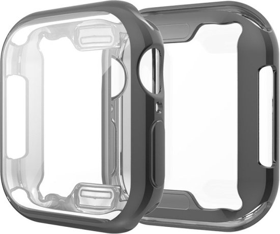 Boîtier de montre avec protection d&rsquo;écran (noir), adapté pour Apple Watch Series 4/5/6 (SE) avec une taille de boîtier de 40 mm