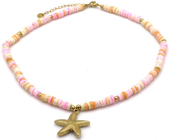 Collier de Perles avec breloque – Étoile de mer – 40-45 cm – Cadeau intemporel pour femme