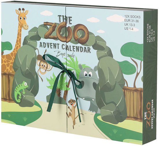 Calendrier de l&rsquo;Avent Chaussettes Garçons Apollo – Zoo – 12 paires – MT31/36