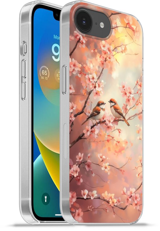 Étui de téléphone Convient pour étui iPhone 16e – Vogels – Romantic – Branche en fleurs – Étui de téléphone en silicone Étui de téléphone