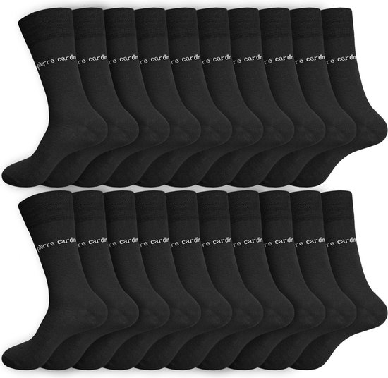 Chaussettes homme en coton Pierre Cardin Zwart | 12 paires | Confortable et résistant | Tailles 39–46