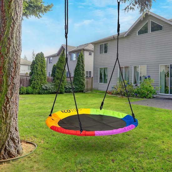 Balançoire nid – balançoire nid – Ø100cm – max 150 kg – arc-en-ciel