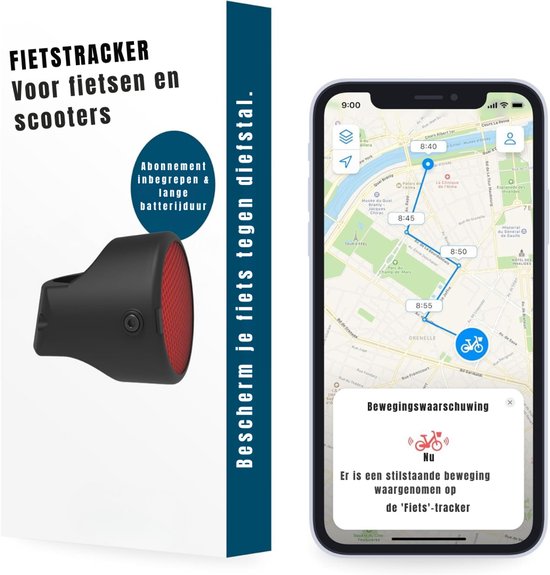 DYNA® Traceur GPS vélo – Traceur GPS – Traceurs GPS – Noir et Rouge – 7cm x 6cm x 6cm