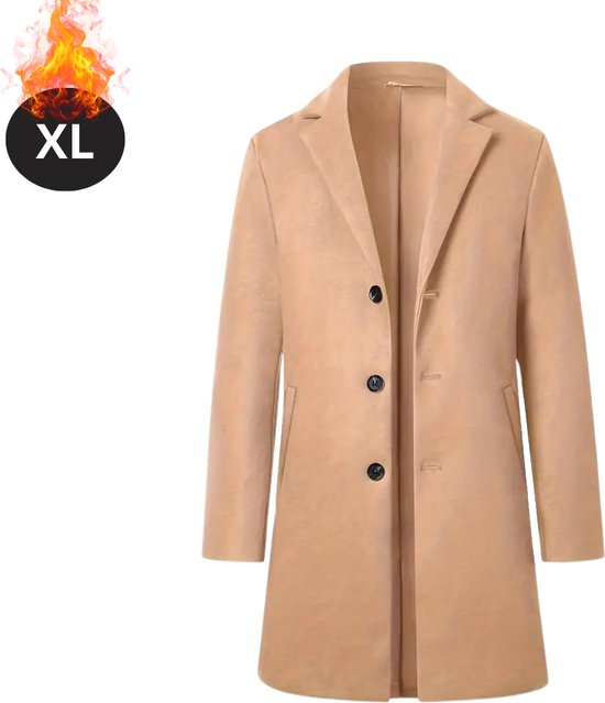 Bovista Manteau d&rsquo;hiver – Trench – Homme – Hiver – Manteau d&rsquo;automne – Adulte – Élégant – Boutons – Kaki – XXL