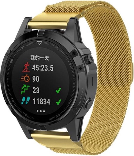 Bracelet milanais By Qubix – Goud – Garmin Fenix 7S – 6S – 5S & Instinct 2s
