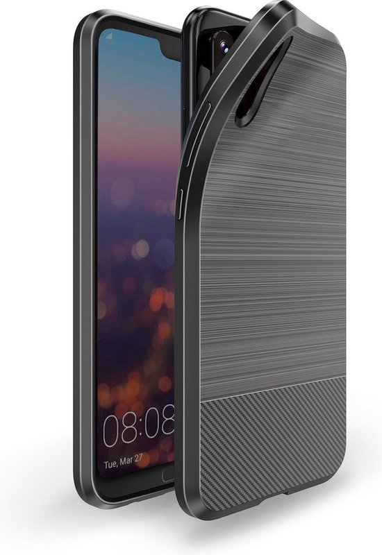 Coque en TPU Huawei P20 Zwart Brossé