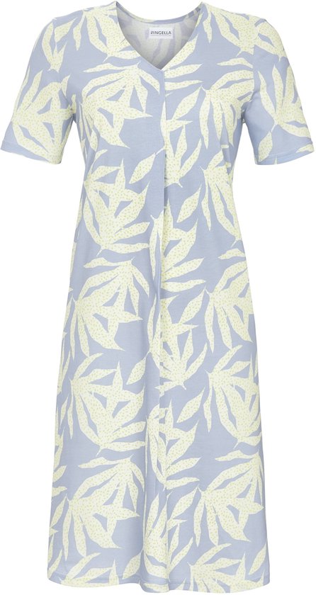 Chemise de nuit élégante à motif floral bleu – Bleu – Taille – 54
