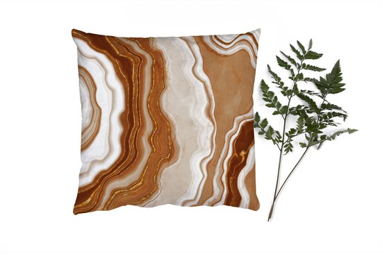 Coussins Coussins décoratifs – Oreillers Salon – 45×45 cm – Pierres précieuses – Marron – Agate – Pierre