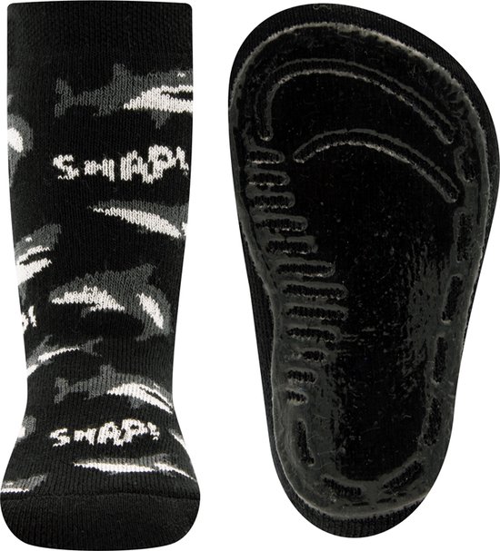 Chaussette Antidérapante Ewers – Zwart avec Requins – Semelle Silicone – 35/38