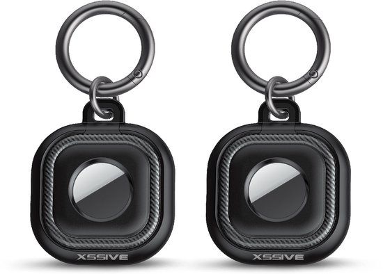Étui pour Airtag – Support – Étui – Porte-clés – Étanche – 2 pièces – Zwart
