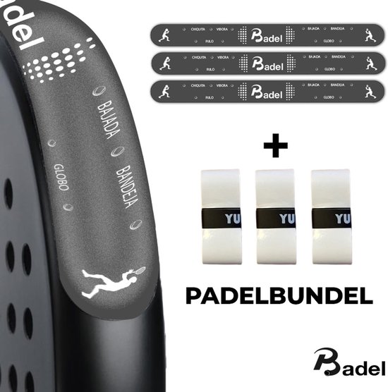 Badel® Bundle Padel – Grip & Autocollant Design – 3 Pièces