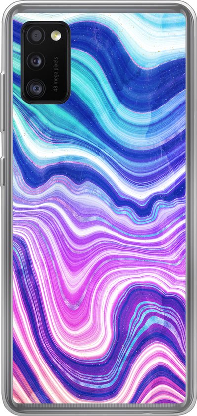 Coque Samsung Galaxy A41 – Marbre – Vert – Blauw – Coque de téléphone en Siliconen