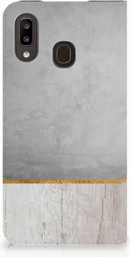 Etui Portefeuille Samsung Galaxy A30 Book Wood Concrete