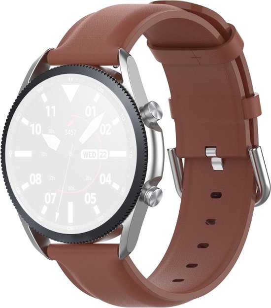 Bracelet en cuir (marron clair), adapté pour Garmin Venu, Vivomove, Vivomove 3, Vivomove Style, Forerunner 245 & Forerunner 645