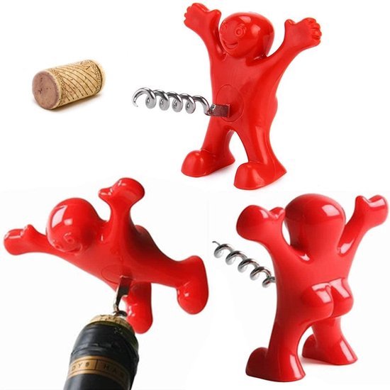Doodadeals® – Tire-bouchon Happy Fred – Ouvre-bouteille – Tire-bouchon à Vin – Ouvre- Vin – Aussi sympa comme cadeau